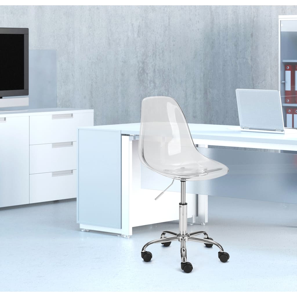 Urban Lifestyle Armless Acrylic Rolling Adjustable Office Chair