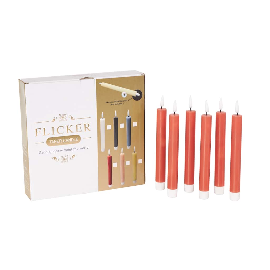 Wax Indoor Outdoor Flameless Candle with Remote Control - Set of 6 Red, Black, White, Yellow, Blue or Pink - Roche River Decor