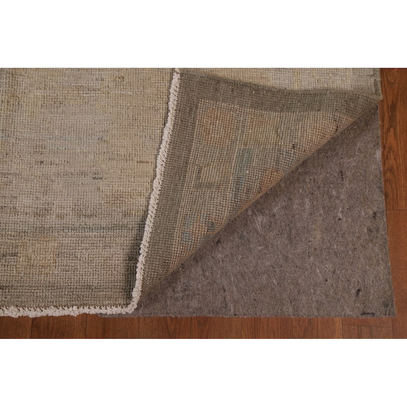 Gray Floral Oushak Turkish Area Rug Hand-knotted Oriental Wool Carpet - 9'1"x 11'10"