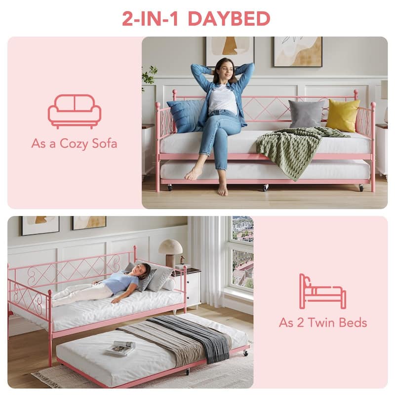 Twin Metal Daybed and Trundle