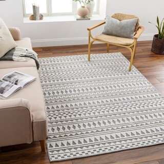 Livabliss Melcher Global Stripe Machine Washable Area Rug