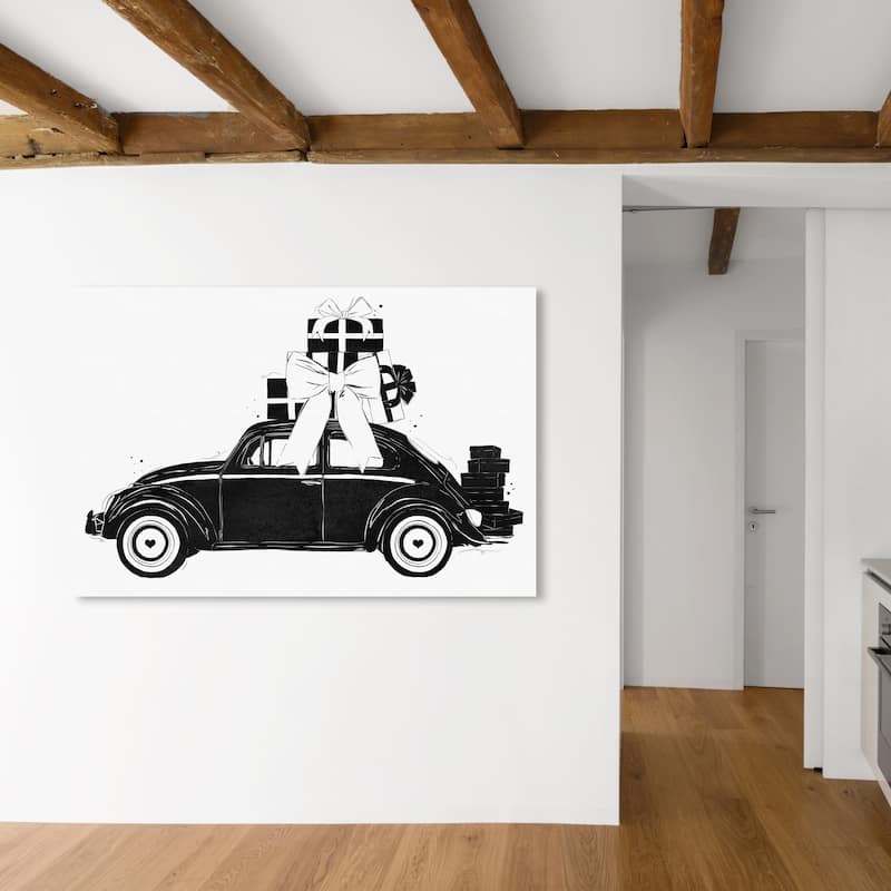 Wynwood Studio Fashion and Glam Fashion Holiday Buggy Black and Modern & Contemporary Wall Art Canvas Print - 30 x 45