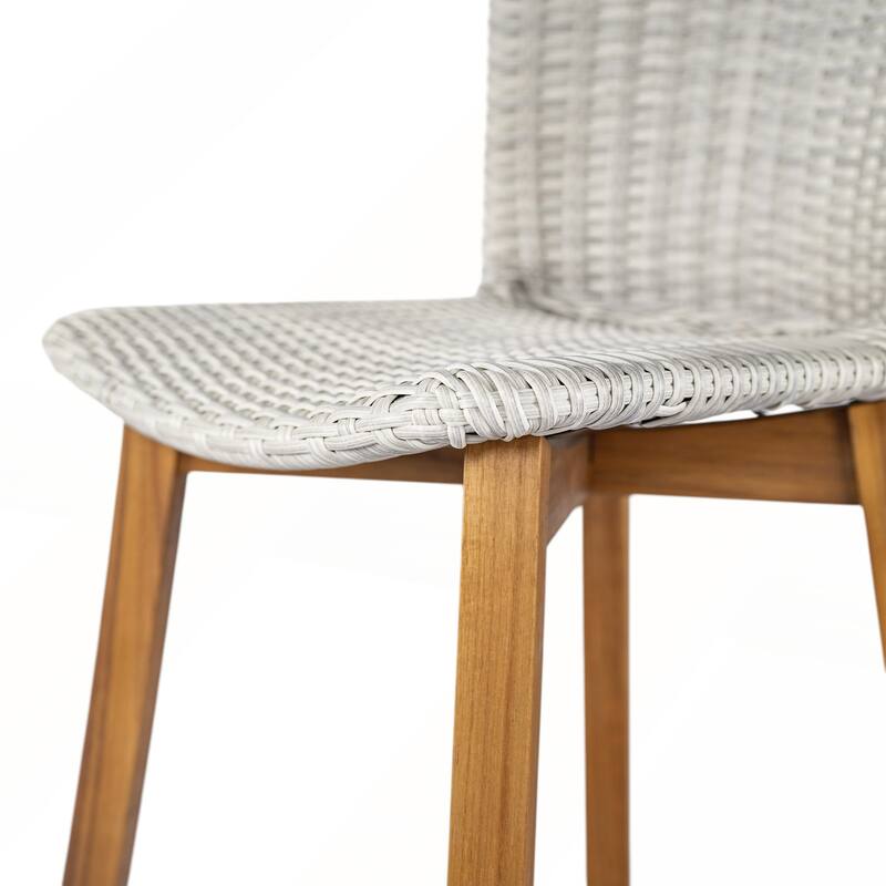 Outdoor Bar Stool with Wicker Set of 2