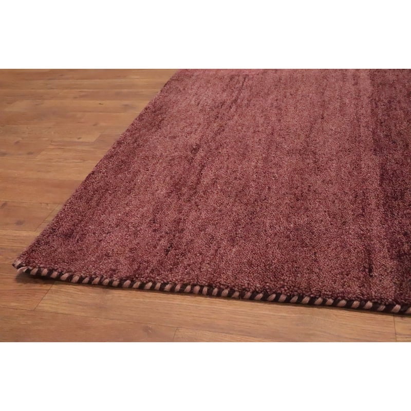 Hand Knotted Oriental 100% Wool Carpet Modern Geometric Purples Gabbeh Area Rug - 7' 11'' X 5' 6''