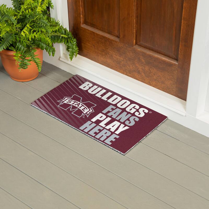 28 in. x 16 in. Mississippi State University "Fans Play Here" PVC Door Mat