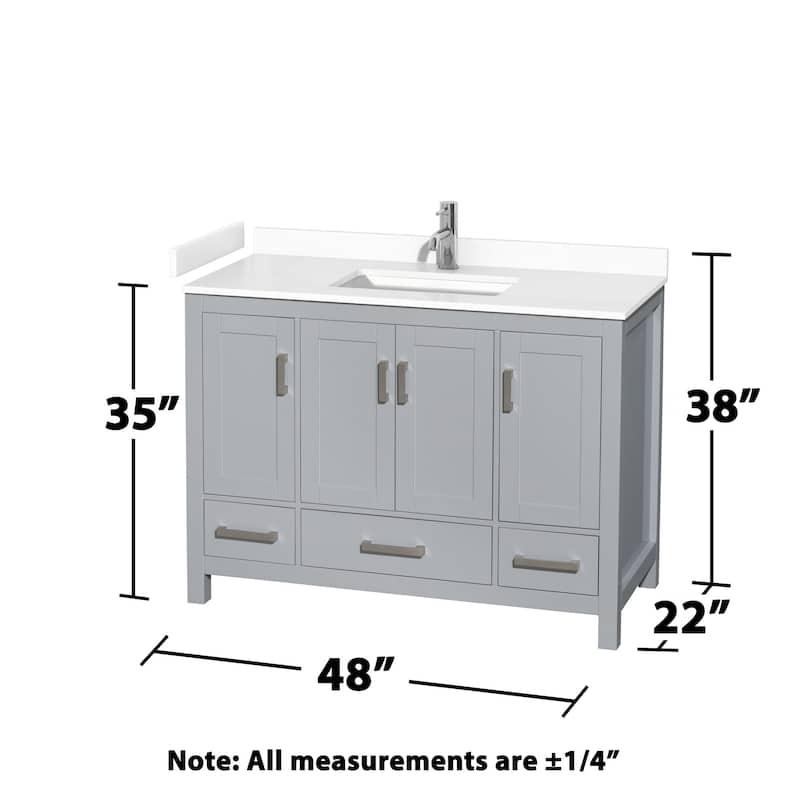 Wyndham Collection Sheffield 48" Single Bathroom Vanity, Carrara