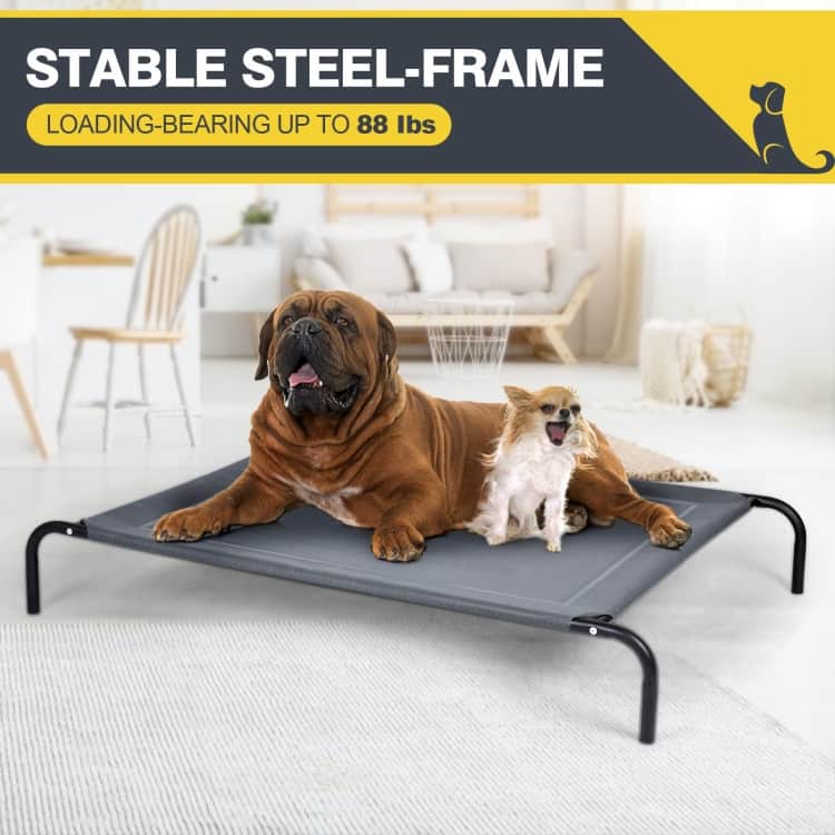 Large Elevated Pet Bed Mat-Dark Grey - 43" x 31" x 7"