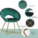 preview thumbnail 7 of 28, Costway Modern Velvet Accent Chair Upholstered Vanity Chair w/Golden - See Details