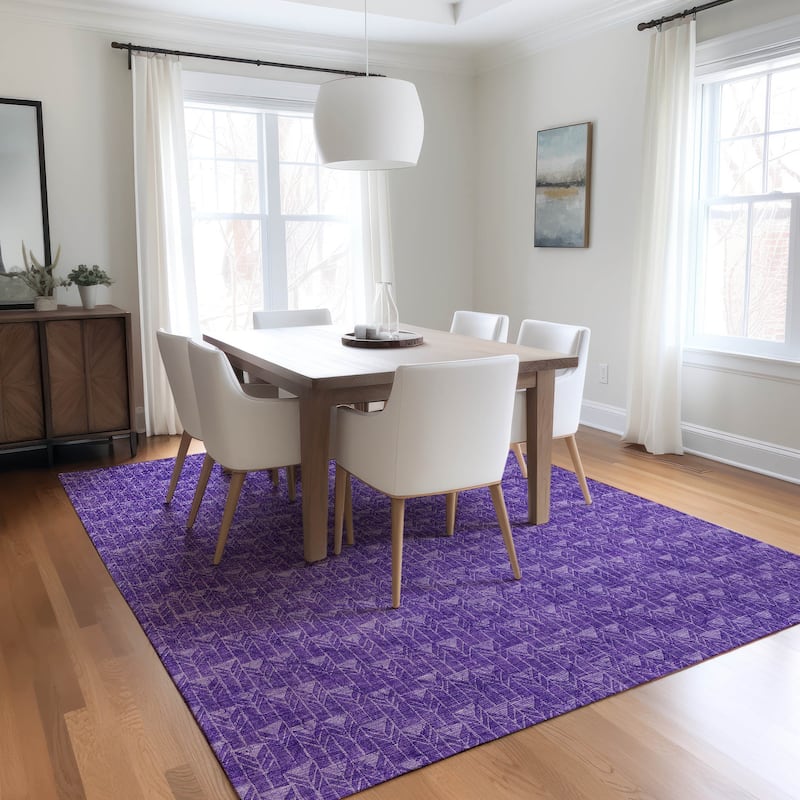 Machine Washable Indoor/ Outdoor Arrows Chantille Rug - Purple - 10' x 14'