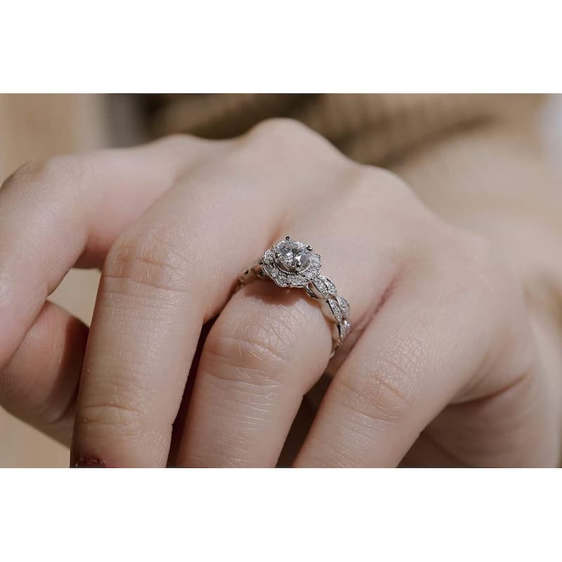 Annello by Kobelli 10K Gold Moissanite The Floral Spring Bridal Set (HI/VS, HI/I)