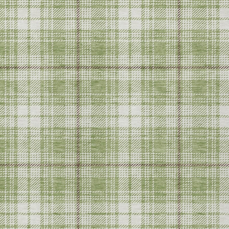 HomeRoots Plaid Transitional Rectangle Outdoor Rug