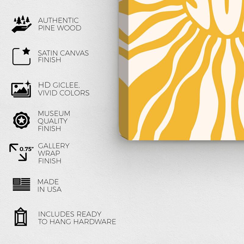 Wynwood Studio Canvas Nature and Landscape Sun of life Yellow and Dark Yellow Modern & Contemporary Wall Art Canvas Print