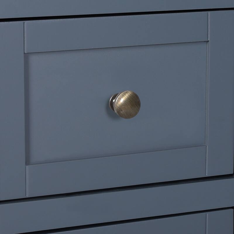VEIKOUS Kitchen Buffet Sideboard Storage Cabinet with 2 Glass Doors and 4 Drawers