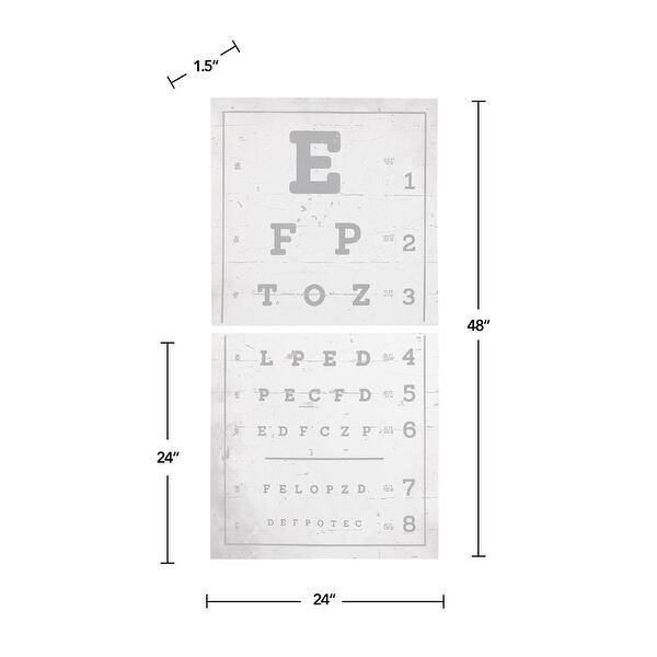 Shop Firstime Co Vintage Eye Chart Canvas 2 Piece Set American Crafted Antiqued Tan Canvas 24 X 1 5 X 48 In Overstock 31804890