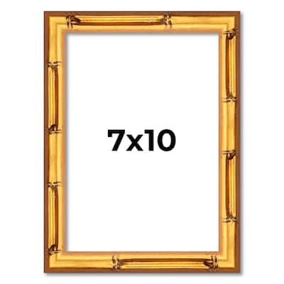 7x10 Frame Gold Bamboo Solid Wood Picture Frame | 1 Inch Moulding