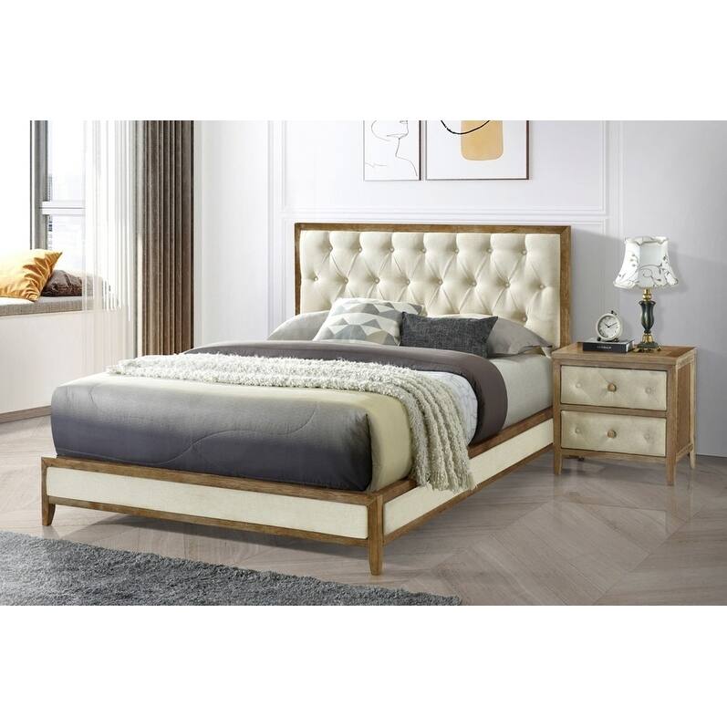 Sophisticated Walnut 1-Pc Nightstand w/ Designed Drawers for Bedroom - Walnut