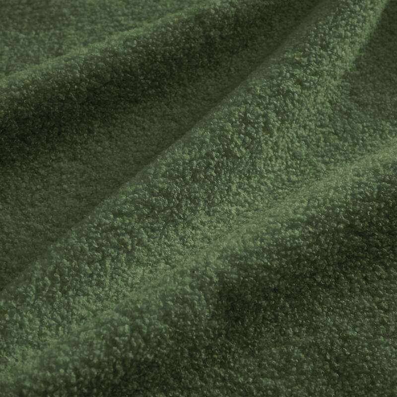 98.2" Teddy Fabric Sectional Sofa with Curved Pillows and Ottoman