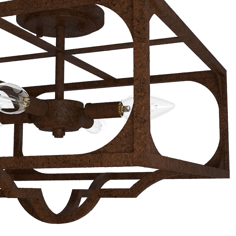 Hunter Highland Hill 4-Light Semi-Flush Mount - Farmhouse, Rustic