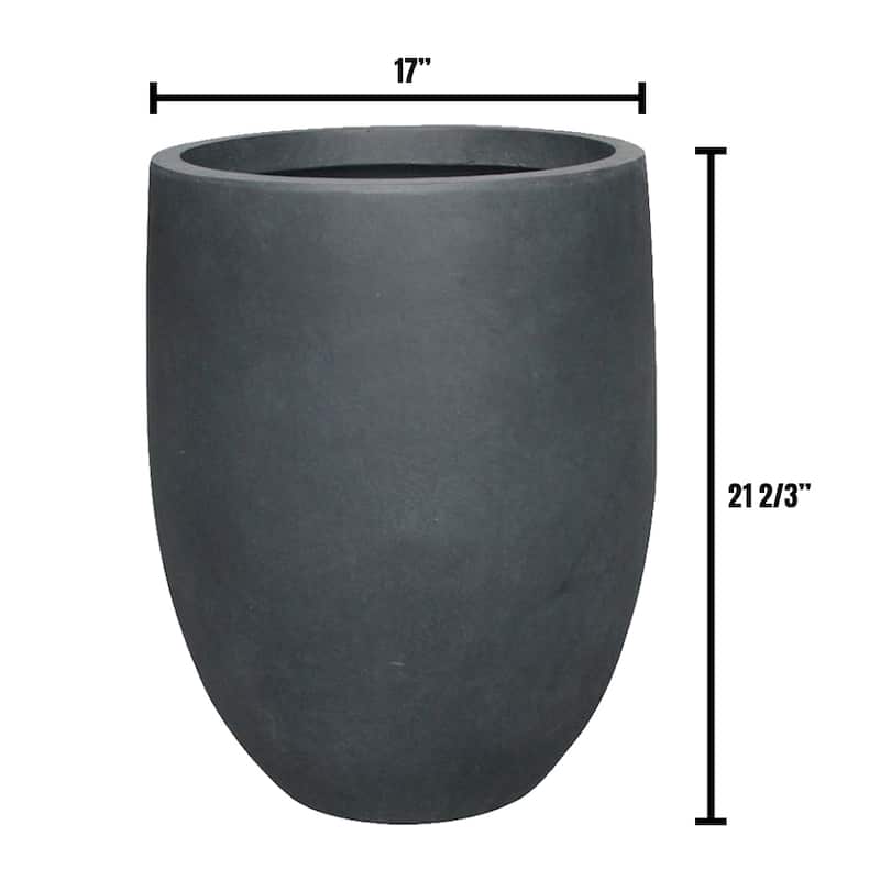 DurX-litecrete Lightweight Concrete Modern Seamless Round Charcoal Pot