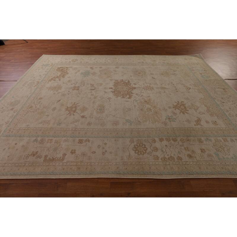 Earth Tone Oushak Vegetable Dye Area Rug Handmade Wool Carpet - 8'1" x 11'0"