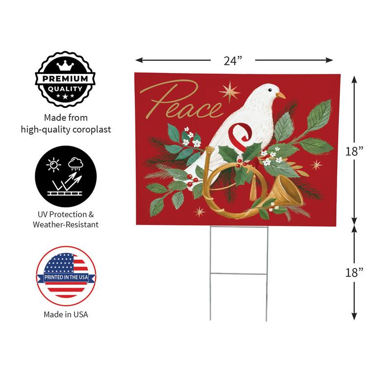 Dove of Peace Yard Sign - 24" x 18" - Multicolor