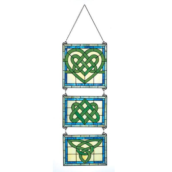 Shop Stained Glass Celtic Knot Hanging Triptych 3 Piece Wall