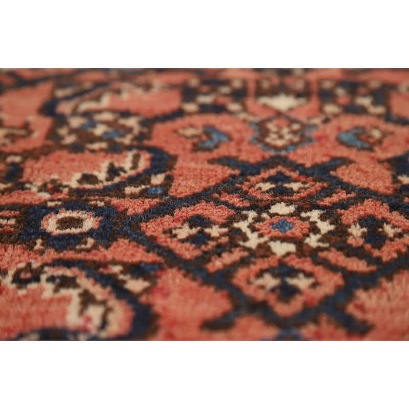 All-Over Geometric Hamedan Persian Runner Rug Handmade Wool Carpet - 2'8" x 9'9"
