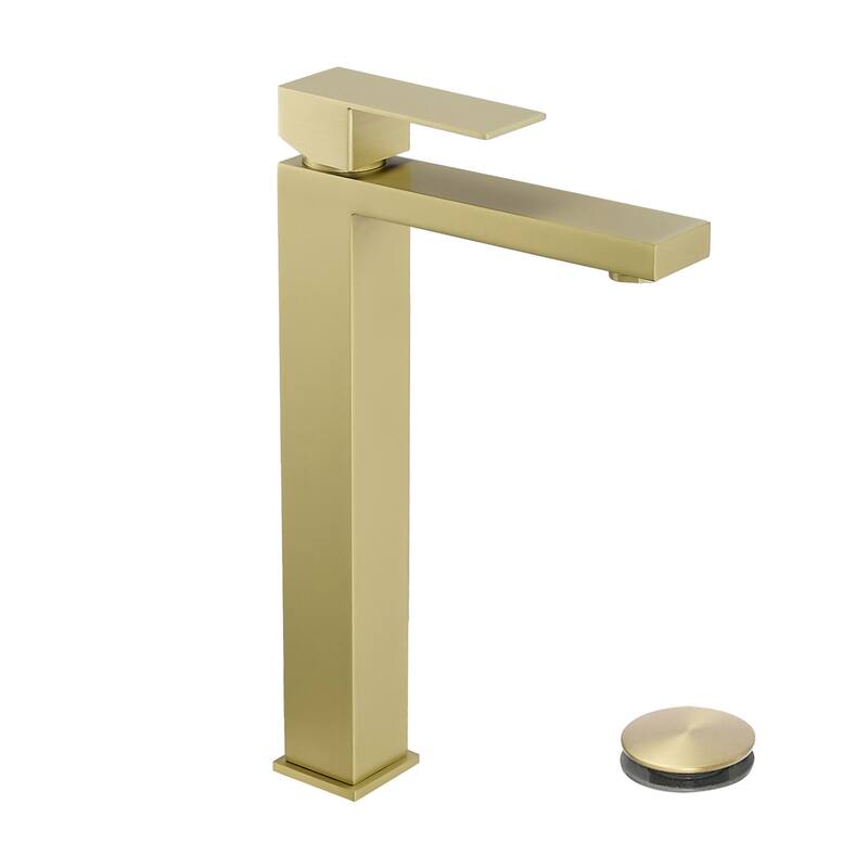 Topcraft Stainless Steel Single Handle Bathroom Sink Faucet - Brushed Gold