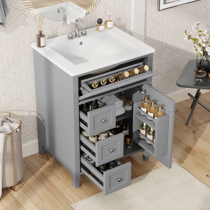 Modern Bathroom Vanity with Abundant Storage and Sturdy Construction