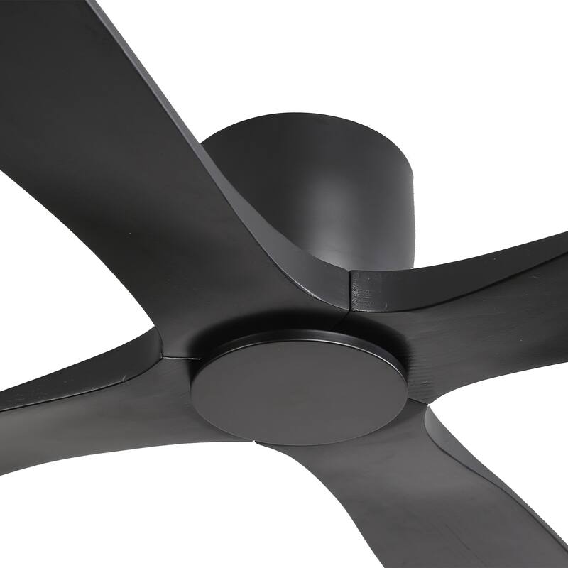 WINGBO 54" DC Flush Mount Ceiling Fan with Remote