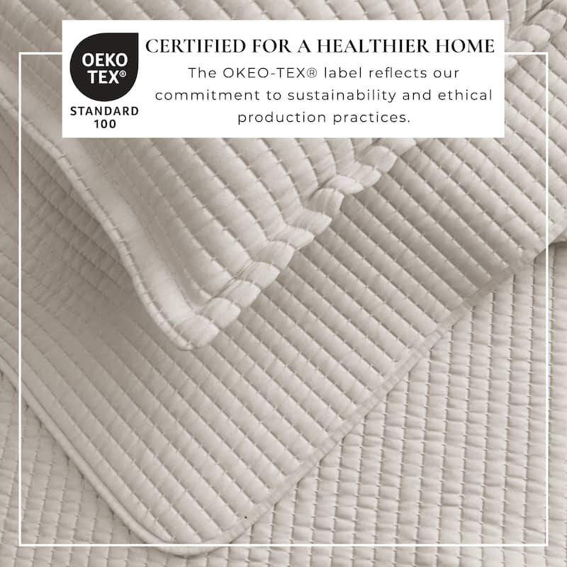 Linery & Co. Detailed Channel Stitch Microfiber Quilt Set With Shams.