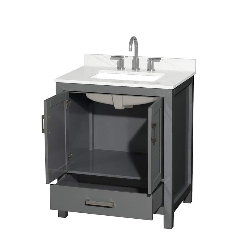 Sheffield 30-inch Single Vanity, 3 Hole Quartz Top