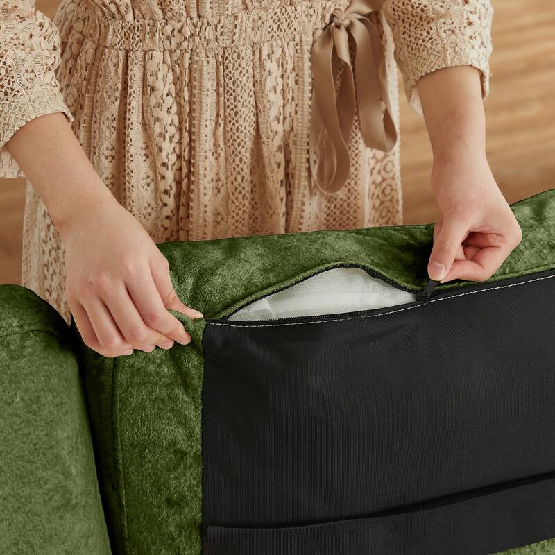 99.41" Chenille High Armrest L Shaped Sofa