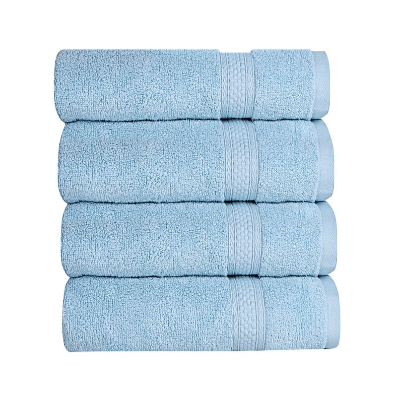 A1HC Wash Cloth Set, 500 GSM 100% Ring Spun Cotton, Oeko-Tex Green Certified, Zero Twist, Quick Dry & Highly Absorbent - 4 Piece Wash Cloth (13"x13") - Chambray Blue