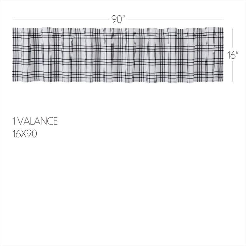 Sawyer Mill Black Plaid Valance 16x90 - M