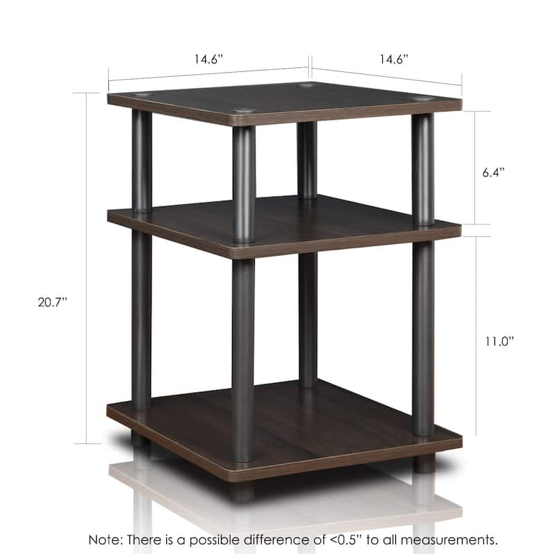 3 Tiers Wood Household Shelving Unit in Blackwood (14.6 in. W x 20.7 in. H x 14.6 in. D)