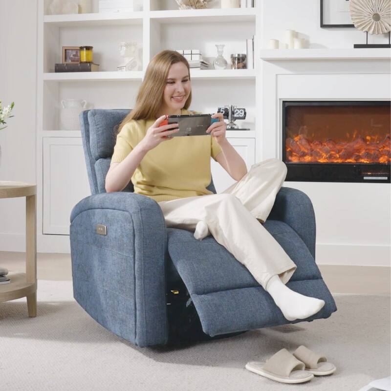 Spruce & Spring Cheryl Power Glider Swivel Rocker Recliner Chair Nursery Recliner