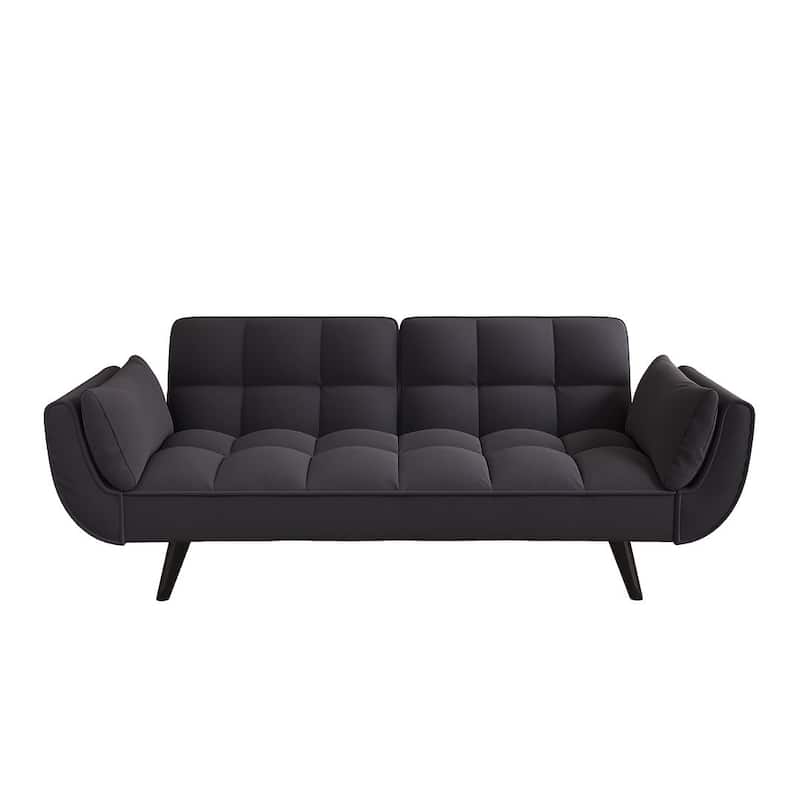 57" Futon Sofa Bed, Convertible Folding Futon Couch Recliner Lounge For Living Room
