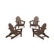 preview thumbnail 7 of 17, POLYWOOD 4-Piece Classic Folding Adirondack Conversation Set Mahogany