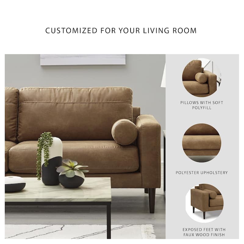 Signature Design by Ashley Telora Caramel Sofa - 85"W x 35"D x 35"H