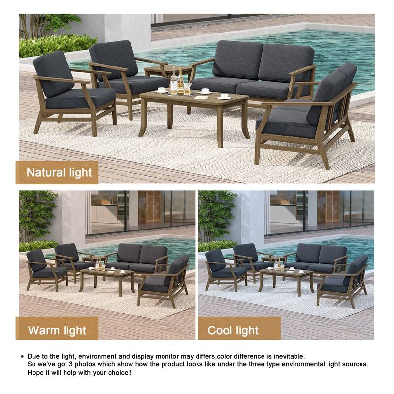 Large Outdoor Conversation Set with Patio Chairs, Loveseat, Tables