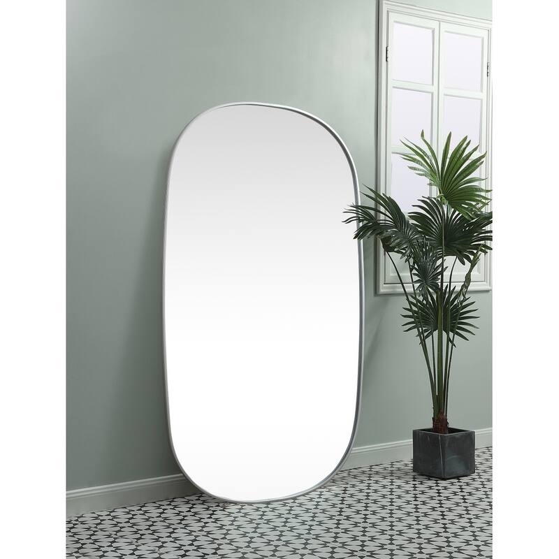 Indigo Home Metal Frame Oval Mirror 36x60 Inch