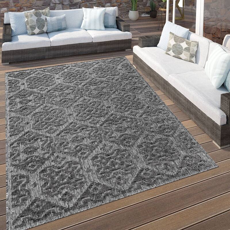 In- & Outdoor Rug Marrakesh Boho Pattern with High-Low Effect