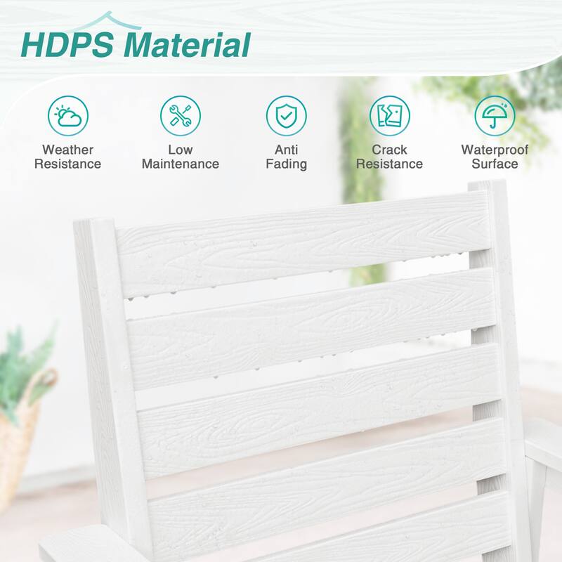 2-piece 18-inch HDPS Outdoor Chairs - 24" W x 26.4" L x 37.3" H
