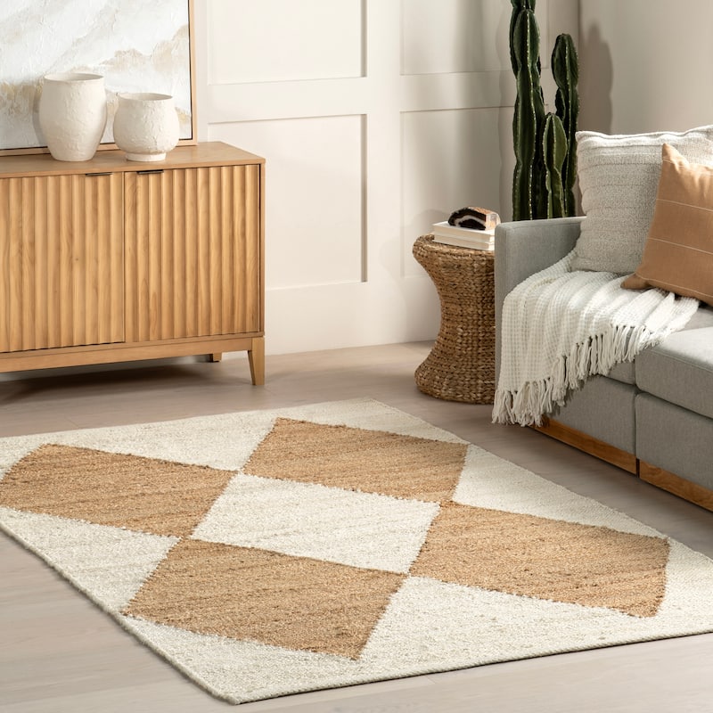 Nuloom Pandora Diamond Jute Area Rug - 2'3" x 4' - Ivory