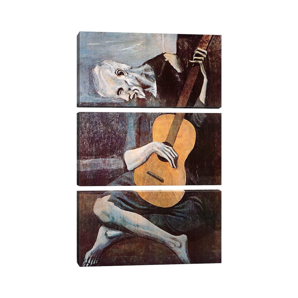 iCanvas "The Old Guitarist" by Pablo Picasso 3-Piece Canvas Wall Art Set