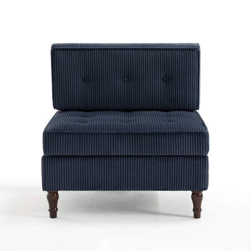 Modern Corduroy Corner Armchair Armless Chair sofa