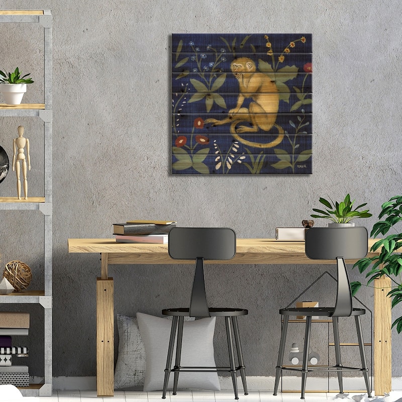 Venezia Monkey Garden III Print On Wood by Tava Studios - Multi-Color