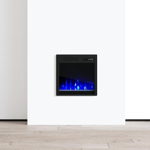 Black 5100BTU 20-inch Wall Mounted/Recessed Electric Fireplace