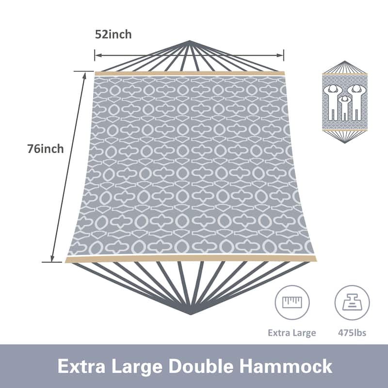 Hammock Double Hammock with Stand, Two Person Cotton Rope Hammock